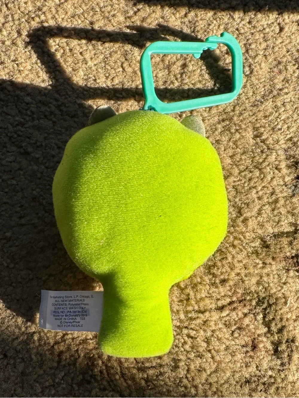 McDonald's Disney Pixar Monsters Inc. Mike Wazowski plush keychain clip